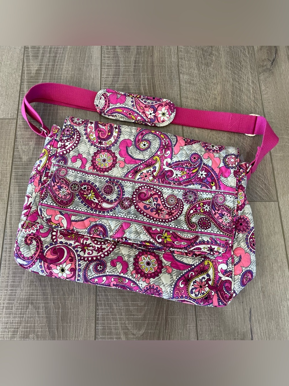 Vera Bradley Pink Paisley Quilted Laptop Bag
